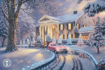Noël de Graceland Thomas Kinkade Peinture à l'huile